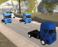 Truck driver snowy roads traktoros HTML5 jtk